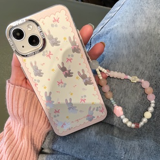 Sevimli Kuçuk Tavşan Desenli Kilif+ Charm