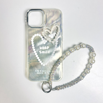 Degrade Renkli Üç boyutlu Kalp Kilif + Charm