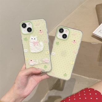 Şık ve Sevimli 3D Kedi Karakterli iPhone 15 Pro Max / 14/13/12 Telefon Kılıfı