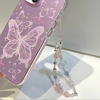 Kelebek Desenli İphone Kılıf + Charm