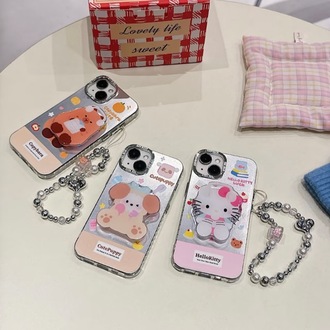 Biber Ayı Köpek & Hello Kitty** iPhone Kılıf + Holder