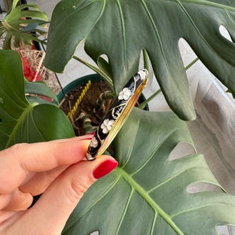 Gardenia Mineli Bileklik – Beyaz Çiçek Desen
