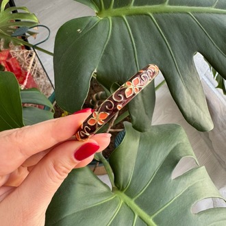 Flora Mineli Bileklik – Turuncu Desen