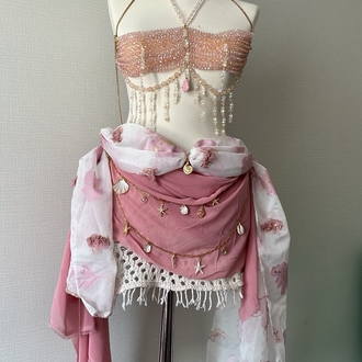 pembe boncuklu takım