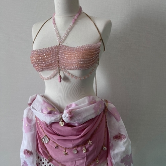 pembe boncuklu takım