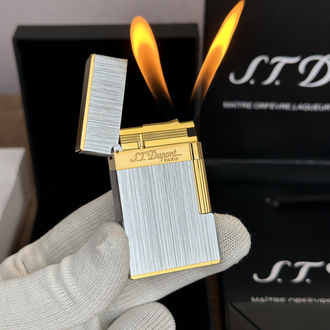 S.T. Dupont Ligne 2 Çift Alev Silver Gold