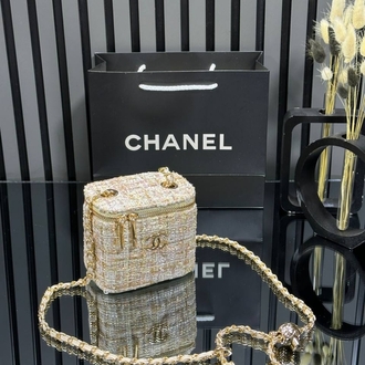 ( TÜVİT KUMAŞ ) CHANEL MİNİ VANİTY EL VE OMUZ ÇANTASI 