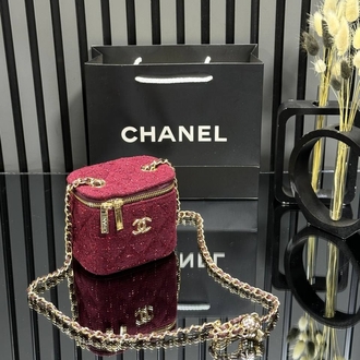 ( TÜVİT KUMAŞ ) CHANEL MİNİ VANİTY EL VE OMUZ ÇANTASI 