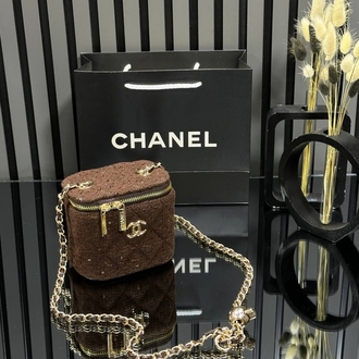 ( TÜVİT KUMAŞ ) CHANEL MİNİ VANİTY EL VE OMUZ ÇANTASI 