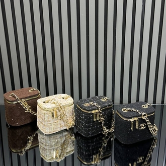 ( TÜVİT KUMAŞ ) CHANEL MİNİ VANİTY EL VE OMUZ ÇANTASI 