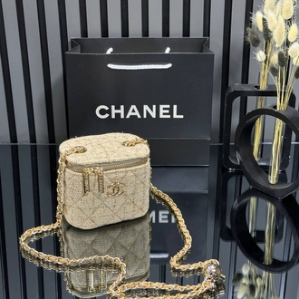 ( TÜVİT KUMAŞ ) CHANEL MİNİ VANİTY EL VE OMUZ ÇANTASI 