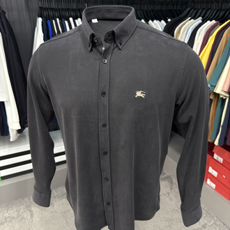 Burberry Yıkamalı Modal Kırışmayan Kumaş Gömlek (3914-Siyah)