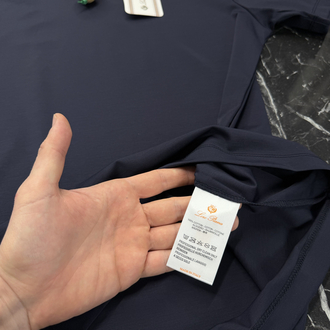 İthal Lora Piana T-shirt Kırışmayan Kumaş (9444-Lacivert)