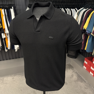 Örme V Triko Polo Yaka (Siyah-33036)