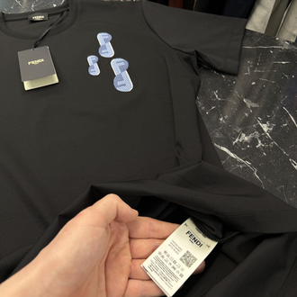 İthal Fendi T-shirt Kırışmayan Kumaş (9447-Siyah)
