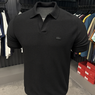 Örme V Triko Polo Yaka (Siyah-33036)