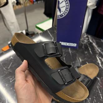 Birkenstock Arizona Deri Çift Toka (Siyah)