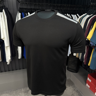 İthal Brunello Cucınelli Omuz Detaylı T-shirt Kırışmayan Kumaş (1987-Siyah)