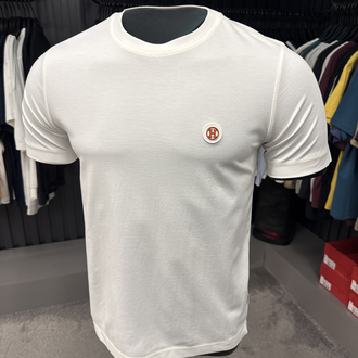 İthal Hermes T-shirt Kırışmayan Kumaş (15054-Beyaz)
