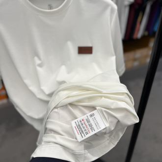İthal Brunello Cucınelli T-shirt Kırışmayan Kumaş (9450-Beyaz)