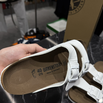 Birkenstock Arizona Deri Çift Toka (Beyaz)