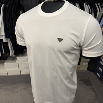 İthal Prada T-shirt Kırışmayan Kumaş (9434-Beyaz)