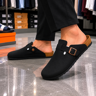 Birkenstock Yeni Sezon Boston Süet Terlik (Siyah)