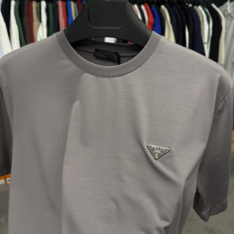 İthal Prada T-shirt Kırışmayan Kumaş (9460-Gri)