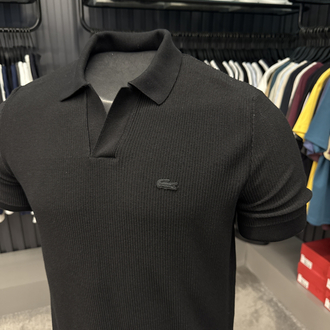Örme V Triko Polo Yaka (Siyah-33036)