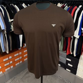 İthal Prada T-shirt Kırışmayan Kumaş (9460-Kahve )