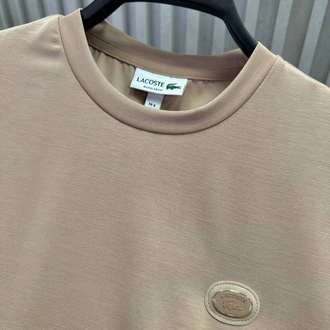 Yeni Demir Logo Modal Kırışmayan Kumaş T-shirt (15052-Bej)