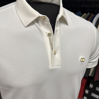 İthal Valentino Polo Yaka  Kırışmayan Kumaş (10067-Beyaz)