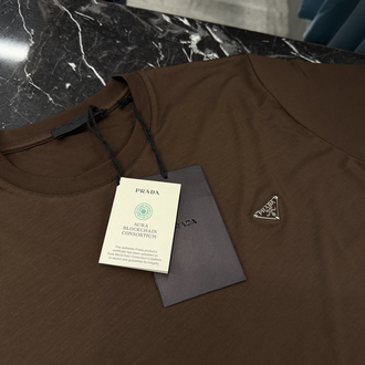 İthal Prada T-shirt Kırışmayan Kumaş (9460-Kahve )