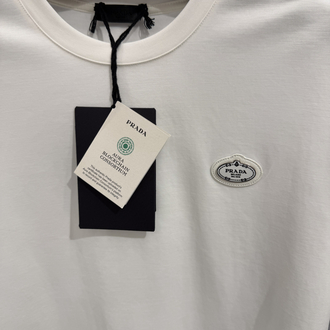 İthal Prada T-shirt Kırışmayan Kumaş (9430-Beyaz)