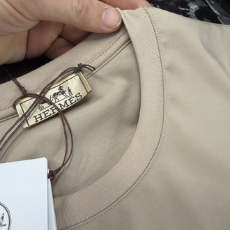 İthal Hermes T-shirt Kırışmayan Kumaş (9448-Bej)