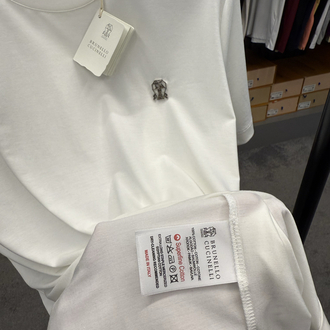 İthal Brunello Cucınelli T-shirt Kırışmayan Kumaş (9419-Beyaz)