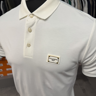 İthal Dolce Gabbana Polo Yaka Kırışmayan Kumaş (10081-Beyaz)