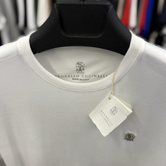 İthal Brunello Cucınelli T-shirt Kırışmayan Kumaş (9419-Beyaz)