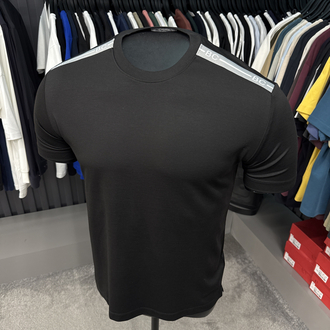 İthal Brunello Cucınelli Omuz Detaylı T-shirt Kırışmayan Kumaş (1987-Siyah)