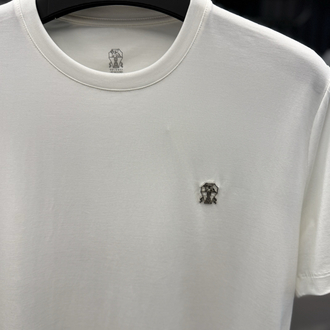 İthal Brunello Cucınelli T-shirt Kırışmayan Kumaş (9419-Beyaz)