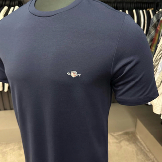 Modal Kırışmayan Kumaş T-shirt  (15048-Lacivert)
