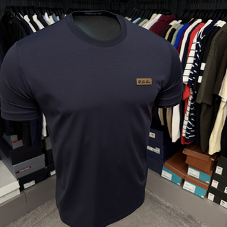 İthal Lora Piana T-shirt Kırışmayan Kumaş (9431-Lacivert)