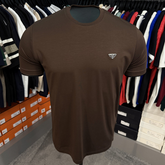 İthal Prada T-shirt Kırışmayan Kumaş (9460-Kahve )