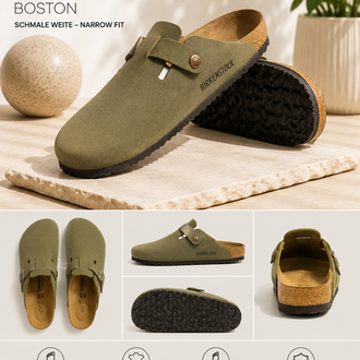 Birkenstock Yeni Sezon Boston Süet Terlik (Haki)