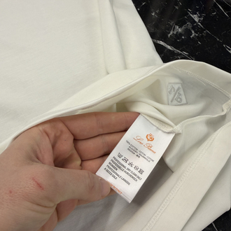 İthal Lora Piana T-shirt Kırışmayan Kumaş (9444-Beyaz)