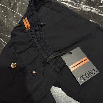 İthal Zegna Ham Keten Şort (6141-Koyu Lacivert)
