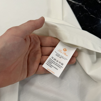 İthal Lora Piana T-shirt Kırışmayan Kumaş (9431-Beyaz)