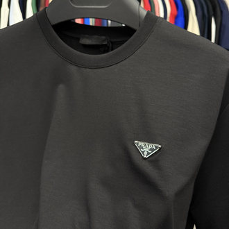 İthal Prada T-shirt Kırışmayan Kumaş (9460-Siyah)