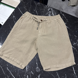 İthal Zegna Ham Keten Şort (6141-Koyu Bej)