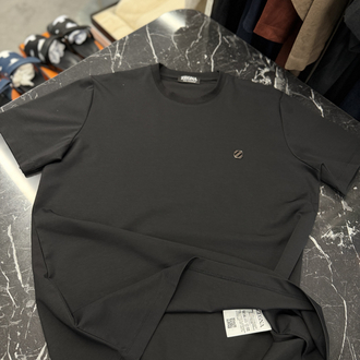 İthal Zegna T-shirt Kırışmayan Kumaş (9461-Siyah)